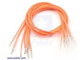 Wire with pre-crimped terminals 10-pack 12" M-F orange