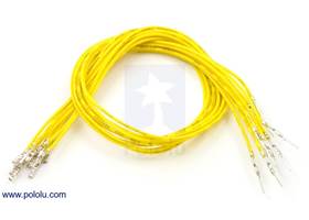 Wire with pre-crimped terminals 10-pack 12" M-F yellow