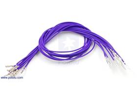 Wire with pre-crimped terminals 10-pack 12" M-F purple