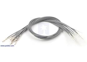 Wire with pre-crimped terminals 10-pack 12" M-F gray