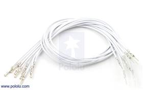 Wire with pre-crimped terminals 10-pack 12" M-F white