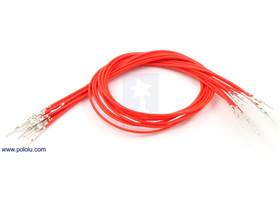 Wire with pre-crimped terminals 10-pack 12" M-M red