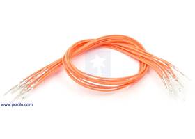 Wire with pre-crimped terminals 10-pack 12" M-M orange