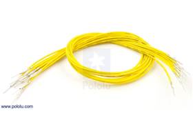 Wire with pre-crimped terminals 10-pack 12" M-M yellow