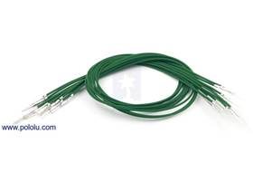 Wire with pre-crimped terminals 10-pack 12" M-M green