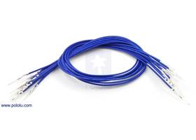 Wire with pre-crimped terminals 10-pack 12" M-M blue