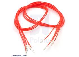Wire with pre-crimped terminals 5-pack 24" F-F red