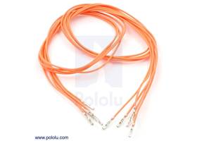 Wire with pre-crimped terminals 5-pack 24" F-F orange