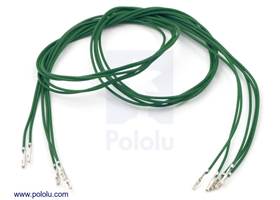 Wire with pre-crimped terminals 5-pack 24" F-F green