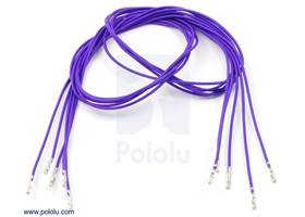 Wire with pre-crimped terminals 5-pack 24" F-F purple