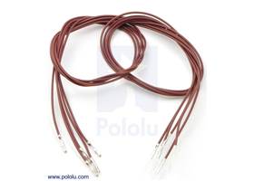 Wire with pre-crimped terminals 5-pack 24" M-F brown