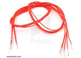 Wire with pre-crimped terminals 5-pack 24" M-F red