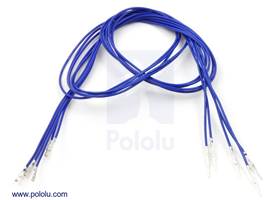 Wire with pre-crimped terminals 5-pack 24" M-F blue