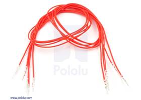 Wire with pre-crimped terminals 5-pack 24" M-M red