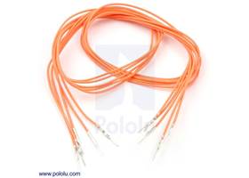 Wire with pre-crimped terminals 5-pack 24" M-M orange