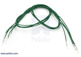 Wire with pre-crimped terminals 5-pack 24" M-M green