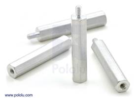 Aluminum standoff: 1" length, 2-56 thread, M-F (4-pack)