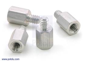 Aluminum standoff: 1/4" length, 4-40 thread, M-F (4-pack)