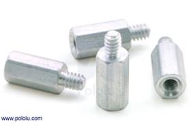 Aluminum standoff: 3/8" length, 4-40 thread, M-F (4-pack)