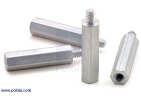 Aluminum standoff: 3/4" length, 4-40 thread, M-F (4-pack)