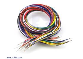 Wires with pre-crimped terminals 20-piece rainbow assortment M-F 36"