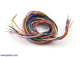 Wires with pre-crimped terminals 10-piece rainbow assortment M-F 60"