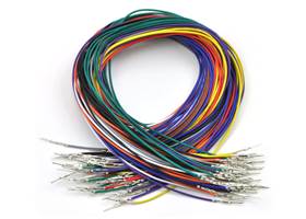Wires with pre-crimped terminals 50-piece rainbow assortment M-M 24"