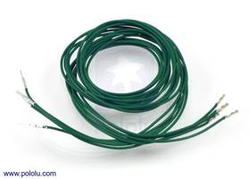 Wires with pre-crimped terminals 5-pack M-F 36" green