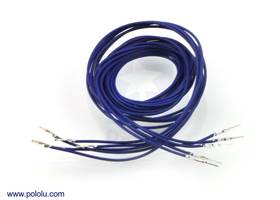 Wires with pre-crimped terminals 5-pack M-F 36" blue