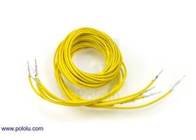 Wires with pre-crimped terminals 5-pack M-M 36" yellow