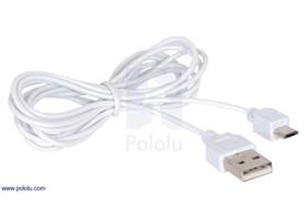 Thin (2mm) USB cable A to Micro-B, 6 ft, low/full-speed only