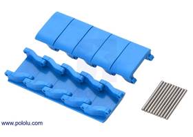 Blue miniature track links with included pins