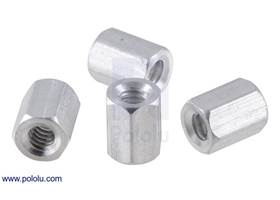 Aluminum standoff: 1/4" length, 4-40 thread, F-F (4-pack)