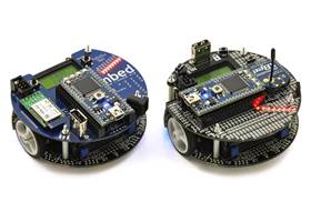 ARM’s original m3pi (left) next to Pololu’s m3pi robot (right)