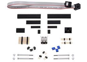 Hardware and connectors included with the Pololu m3pi expansion kit
