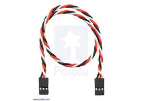Twisted servo extension cable 12" female – female