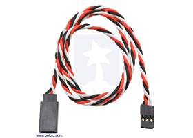 Twisted servo extension cable 24" male – female