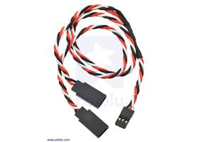 Twisted servo Y splitter cable 12" female – 2x male