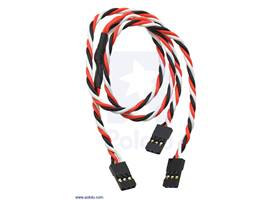 Twisted servo Y splitter cable 12" female – 2x female