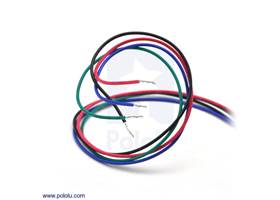 Bipolar stepper motor wires are terminated with bare leads