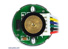 25D mm metal gearmotor with 48 CPR encoder: close-up view of encoder