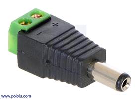 DC barrel plug to 2-pin terminal block adapter