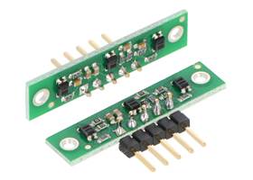 QTR-3A and QTR-3RC reflectance sensor arrays soldered in different orientations