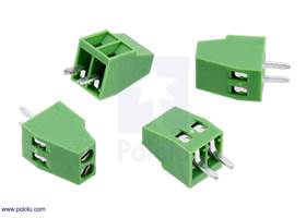 Screw Terminal Block: 2-Pin, 0.1″ Pitch, Side Entry (4-Pack)