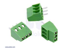 Screw Terminal Block: 3-Pin, 0.1″ Pitch, Side Entry (3-Pack)