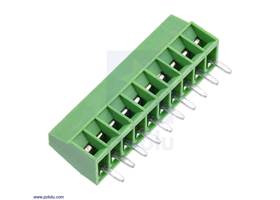 Screw Terminal Block: 10-Pin, 0.1″ Pitch, Side Entry