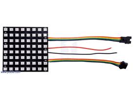 Addressable RGB 8x8-LED Flexible Panel, 5V, 10mm Grid (APA102C), top view