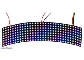 Addressable RGB 8x32-LED Flexible Panel, 5V, 10mm Grid (APA102C) in a curved position