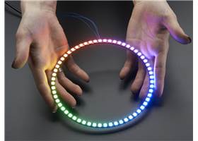 Four Adafruit 15-LED NeoPixel 1/4-ring segments assembled into a full 60-LED ring