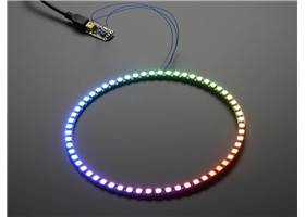 Four Adafruit 15-LED NeoPixel 1/4-ring segments assembled into a full 60-LED ring (1)